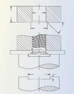 INSTLLTION (ontinued) Type F/FN/FS/F (Flush) ed and Unthreaded Studs The illustrations below indicate suggested tooling for applying installation forces. Note that for sheets.060 / 1.