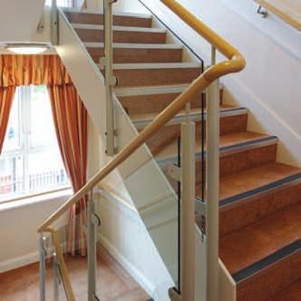 staircase and Aluma balustrades with wood-effect