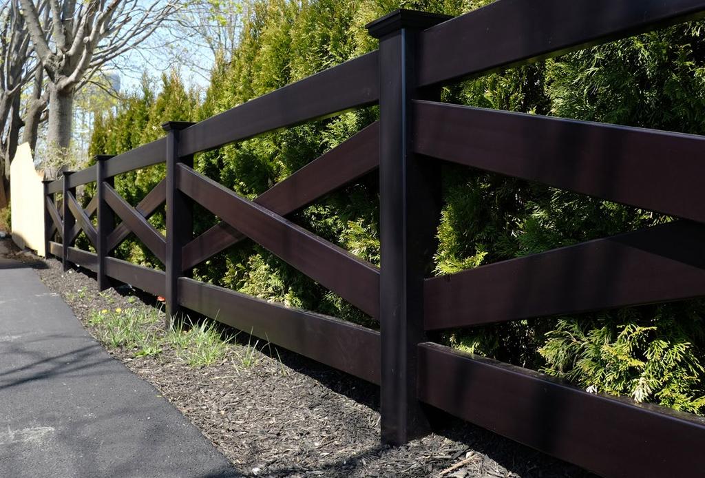 Post & Rail Our Post & Rail fence is available in many styles, colors, and wood grain textures. We can make the perfect fence for your property without the expensive maintenance of wood.