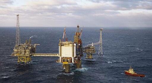 Sleipner field North Sea with a lot of