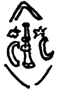 This is a lozenge shaped mark containing a cannon, which is flanked on either side by letter AG.