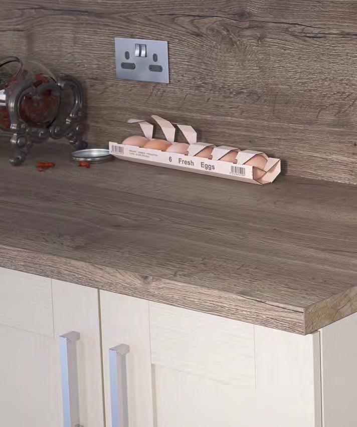 Tobacco Halifax Oak H1181 ST37 38 mm thickness A rustic style worktop that beautifully replicates the appearance of solid smoked oak.