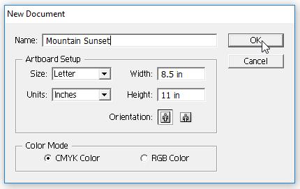 Adobe Illustrator Mountain Sunset Introduction Today we re going to be doing a very simple yet very appealing mountain sunset tutorial. You can see the finished product pictured above.