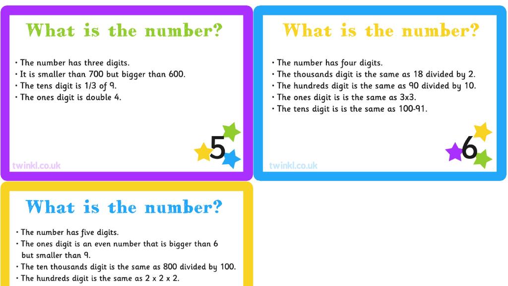 Place Value Riddle Cards