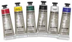 57 Blick Artists' Acrylic 12-Color Set Contains 12, 2 oz (59 ml) tubes, including Burnt Umber, Burnt Sienna, Raw Sienna, Yellow Oxide, Naphthol Crimson, Cadmium Orange, Phthalo Green, Yellow Medium