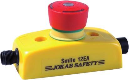 Smile is available for E-stops in both dynamic and static safety circuits i.e. for interfacing to Vital/ and Safety relays. Each version is available with either one or two M connections or cable.