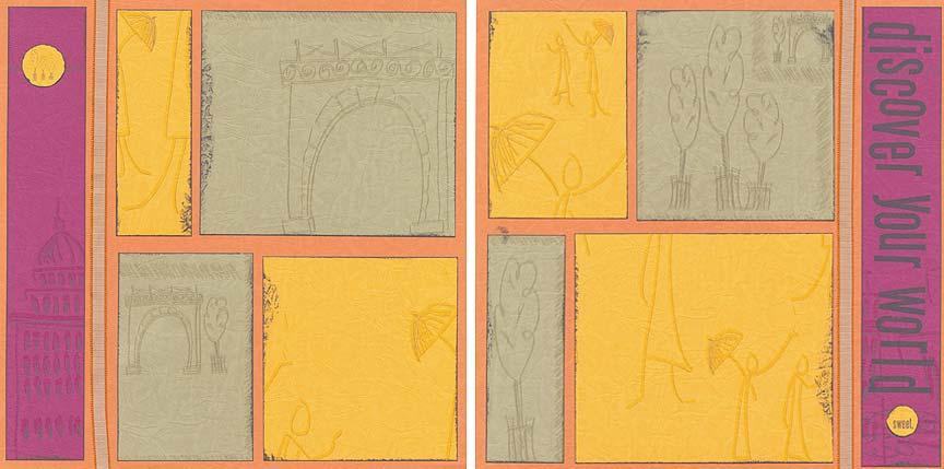 July 2007 Bistro Page 8 of 10 Layout #11 and #12 (2) 12x12 Tangerine Print 8.5x11 Khaki Print 8.5x11 Gold Print (2) 2x11.