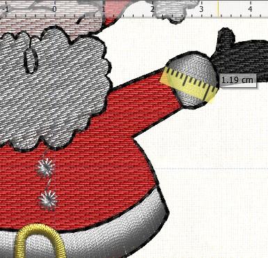 Let s adjust the design! 8. Click on Santa s outline.