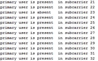 user is implemented. The subcarriers are allocated to each secondary user, to efficiently utilize the spectrum.