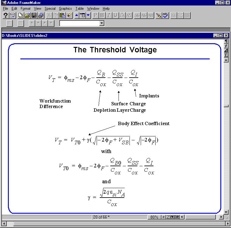 The Threshold Voltage Current-Voltage