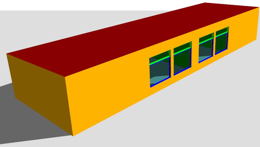3 3D Modeller Figure 1 - The test building used throughout this guide, as seen in the 3D modeller The test building (Figure 1) being used in this guide consists of two rooms with identical dimensions.