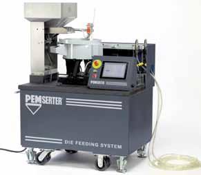 PEMSERTER presses are specifically designed to feed self-clinching fasteners automatically into punched or drilled holes in sheet metal, seating them correctly with a parallel squeezing force.