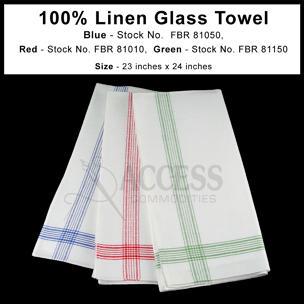 $18 Left, beautiful 100% linen towels ($22) in three colors, 23 x 24 inches, are advertised as glass towels, but I