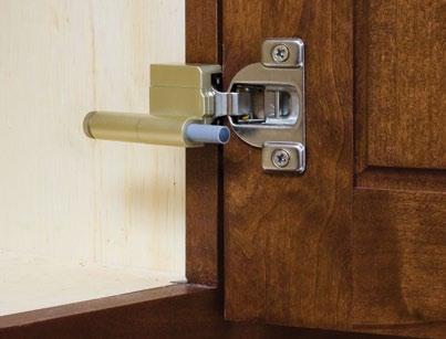Clip-on Soft Close Available for 500 series long-arm European hinges, 22855 series compact European hinges and 3390 series compact hinges Quickly and easily installs onto hinge body Smooth closing