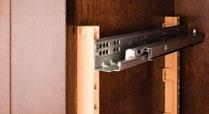 or wood screws Can be factory installed or added to existing cabinets Use with any slide: UNDERMOUNT White Beige B500-00 100pc/ctn B520-00 20pks/ctn B521-00 20pks/ctn B520-01 20pks/ctn B521-01