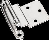 screw recommended for door attachment Retail packs are polybagged with UPC label and contain: 2 hinges, 4 finished screws for face frame attachment, 6 finished screws for door attachment, and 2 door