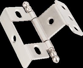 Full Wrap Around Hinge - Full Inset Decorative Hinges Non Self-Closing 3/4" FRAME WING DOOR WING For 3/4 frame and 3/4 door, 270 opening For full inset frame applications Stylish ball tips for shaker