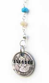 1/2 Blessed hand stamped genuine coin Q Breathe Rosary RSY16 8 1/2 drop Lapis, carnelian, and green onyx wire