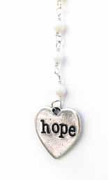 2/3 Hope hand stamped heart shaped charm Wholesale - $52 M Everything Happens For A Reason Rosary RSY12