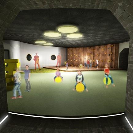 - Recreational area, gold extraction process In this room it is intended to incorporate an interactive module that combines the corporeal and tactile systems. Designed for children until 12 years.