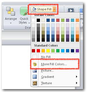 your slide. 2. Locate the Drawing tab in the Home menu highlighted in red below: 3.