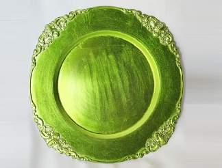 R15.00 Lime Green Round Under Plate 30 cm