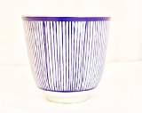 00 Blue/ White Striped Vase