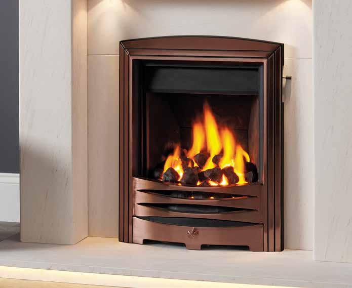 AVAILABLE WITH ALL FIREFRAMES, TRIMS AND FRETS FROM PAGE 46 STRATOS MEDIUM DEPTH RADIANT GAS FIRE A No Canopy required on Fireframes with this Fire C The Stratos is a contemporary medium depth