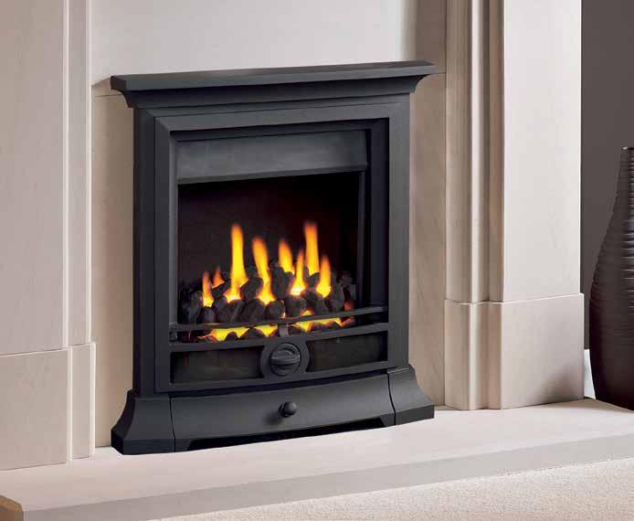 AVAILABLE WITH ALL FIREFRAMES, TRIMS AND FRETS FROM PAGE 46 CORVAR SLIMLINE RADIANT GAS FIRE A No Canopy required on Fireframes with this Fire C The Corvar is a contemporary, ultra shallow decorative
