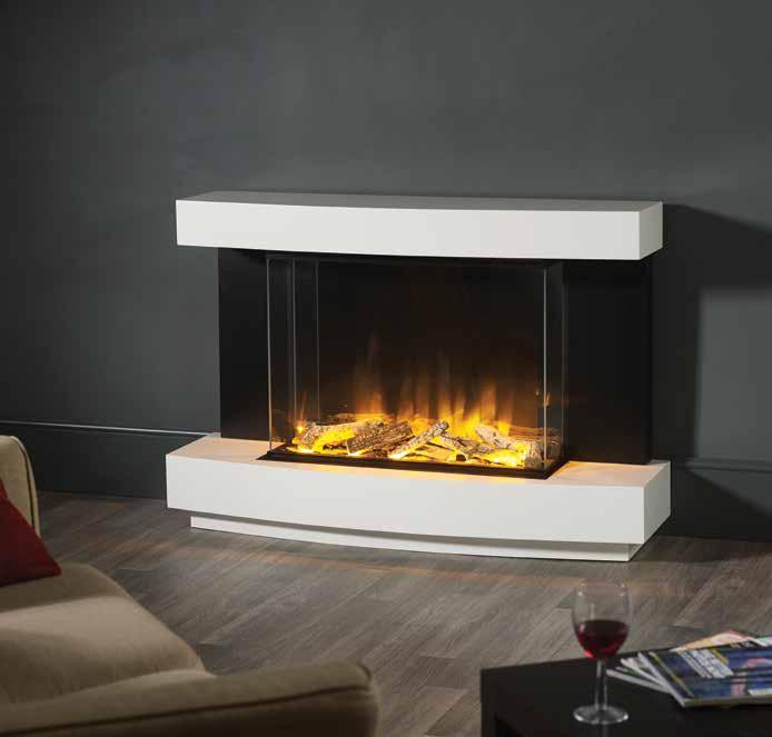 REGINA STANDARD REGINA ELECTRIC FIREPLACE The Regina Electric Fireplace creates a modern and contemporary focal point to any room and features a gently curving front profile.