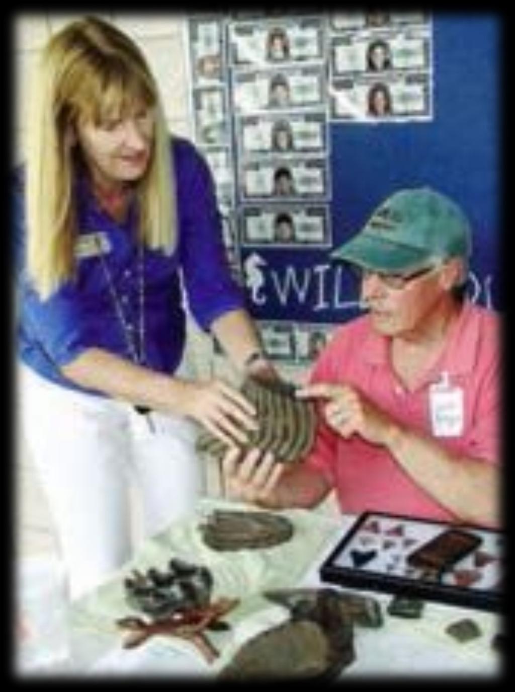 discussing fossils with Teachers and future fossil hunters of SW Florida.