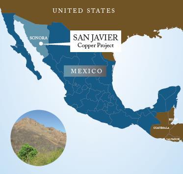 San Javier Copper Project Location: 140 km east-southeast of Hermosillo, Sonora, Mexico Mining/Processing: Open Pit / Heap Leach / SXEW Mine Strip Ratio of 1.