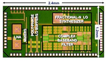 0.6V 2.4GHz ZIF/LIF RCV + Synth. 2.9 mm 2-90nm RVT CMOS - 64-pin QFN package 2.4-2.5 GHz operation @ 0.