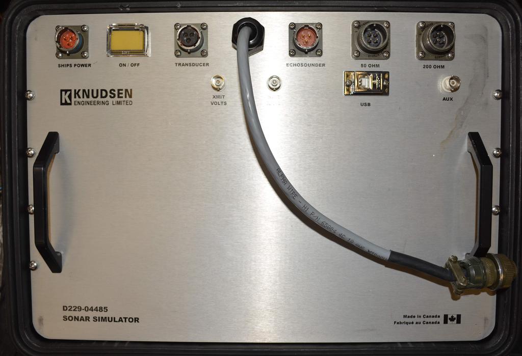 Knudsen D229-0485 Sonar Simulator Front Bezel of the Unit: - 3 and 4 pin Male and Female Amphenol