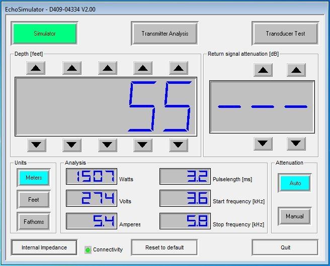 Knudsen D229-0485 Sonar Simulator GUI Screen
