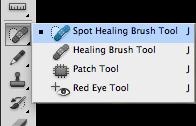 CLEANING UP SPOTS AND SCRATCHES. CORRECTIONS. USE THE SPOT HEALING BRUSH TOOL The Spot Healing Brush Tool standard Healing Brush.