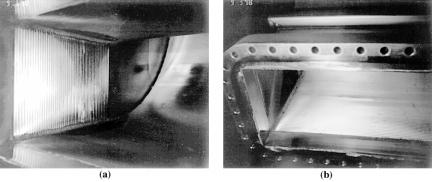 Figure 1. Two views of the grooved inner surface of the test waveguide elbow.