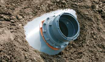 The product Thanks to the CONNEX-Junction, house connection lines or lateral pipes can be quickly, easily and cost-effectively joined to the main sewer, on new or existing pipes.