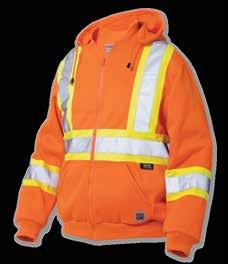 e safe... be seen with high-visibility safety wear D E HIGH VISIILITY ZIP-FRONT FLEEE HOODIE.