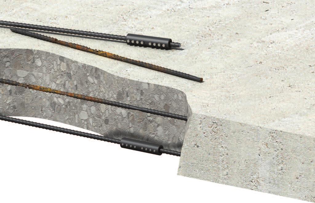 Reinforcing Bar Couplers Repair and Remedial Work For applications involving replacement of corroded or damaged bars, the replacement bar is cut approximately 5mm shorter to allow clearance for