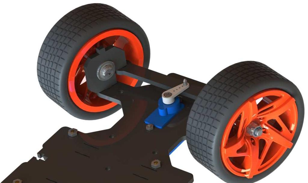 Take out the assembled front wheels and the Upper Plate, and mount the wheels onto the Upper Plate carefully: insert one