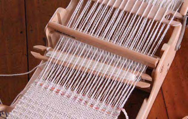Keep the pick up stick at the back of the loom as it will be used