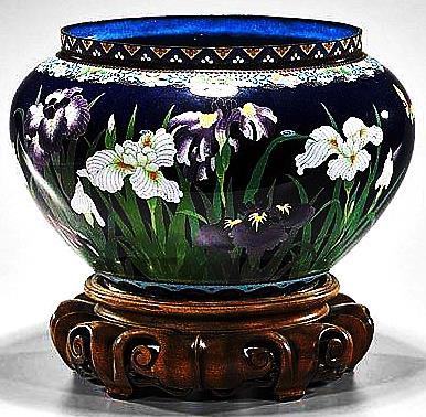 Vase with white iris and