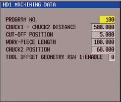 Machine information (THY & SYY) Displays all the coordinate information and messages