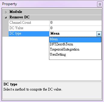 5.1.3.7 Remove DC Remove the signal direct current component, i.e. remove the signal shift along the Y- axis. Introduction Let the signal source be with, i.e. DC. Here after, is said to be Remove DC.