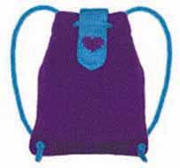 KNITTING Backpack to Knit I-cord shoulder straps slide to keep pack open or closed; 2 inside pockets Size: 9x10.