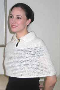neck down Sizes: XS - XL Stitches: Single and double crochet, with slip st edging Yarn: Fingering, 9 dc = 2