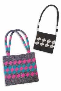 CROCHET Square Shoulder Bags to Crochet Each in two sizes with inside pocket; optional beads on evening bag Sizes: Day