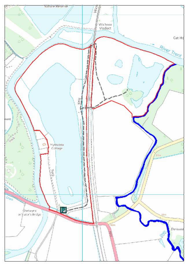 Reserve boundary and designated sites East Lake West Lake River Meese SSSI Reserve car park Reserve boundary!