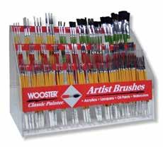 Artist Brushes Classic Painter Art Brush Display Includes 9 popular styles of artist-quality brushes in 36 sizes (see F1620 to F1628 for exact display quantities) Order with or without ClearVue